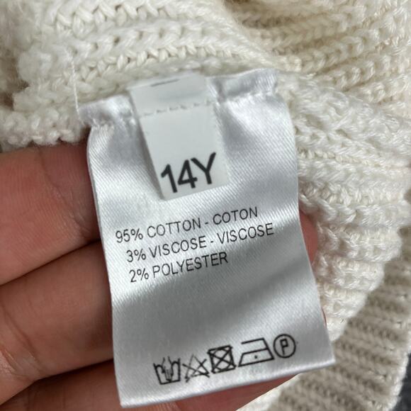 INDEE Girls Knit Sweater Size 14Y Ivory Multicolor Striped Made in Italy Color - Picture 5 of 7